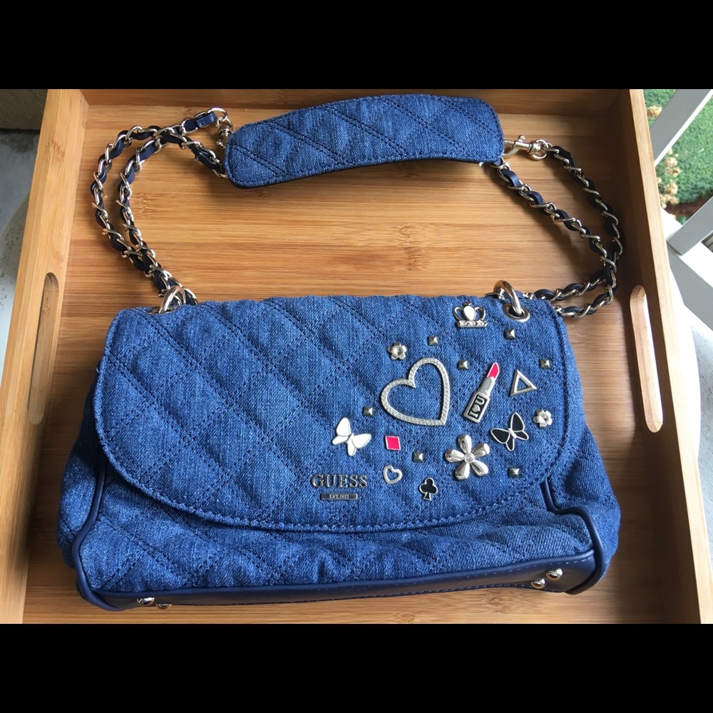 GUESS Darin Convertible Crossbody Flap in Denim